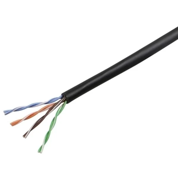 Monoprice 12806 1000 ft. 24AWG Cat5e 350MHz UTP Solid Plenum Ethernet Bare Copper Cable, Black