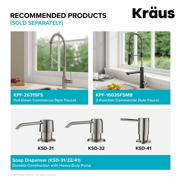 Kraus KWT310-30 Kore Workstation 30-Inch Drop-In or Undermount 16 Gauge Single Bowl Stainless Steel Kitchen Sink with Accessorie