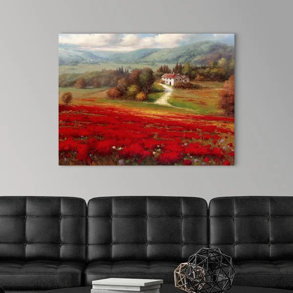 Canvas Wall Art entitled Poppy Fields Afar - 40x30