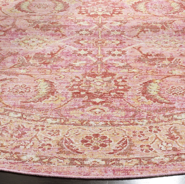 Safavieh WDS341B Windsor Pink, Orange Area Rug - 6& x 6& Square
