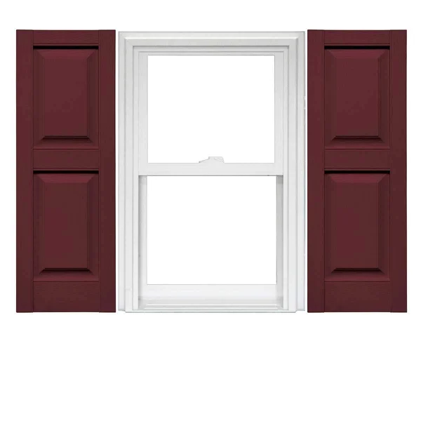Mid America Raised Panel Vinyl Shutters (1 Pair) - 14.75 x 47 078 Wineberry