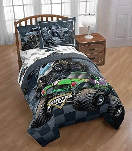 Monster Jam Slash 5 Piece Twin Bed Set - Includes Reversible Comforter & Sheet S