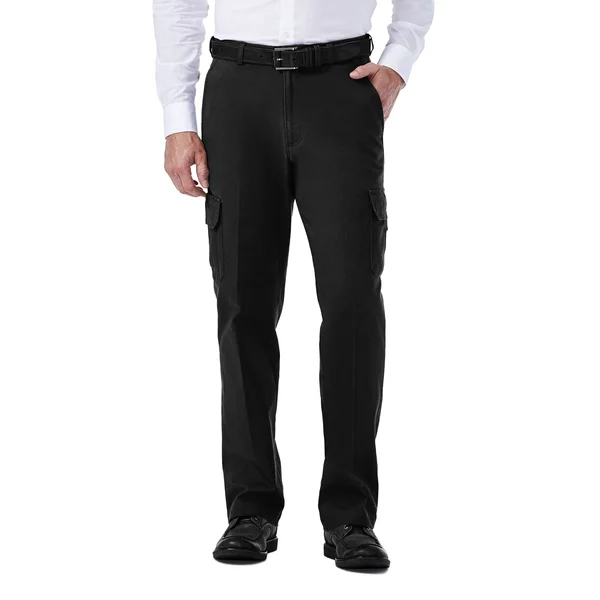 Mens Haggar Comfort Stretch Gentleman&s Cargo Pants Black