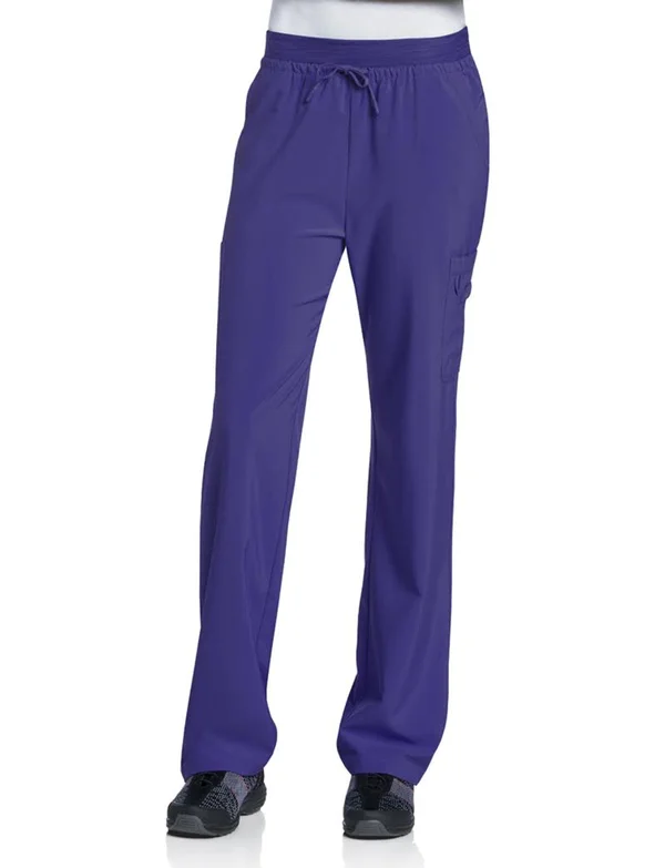 Urbane Performance Women's Zipper Leg Cargo Scrub Pant - African Violet