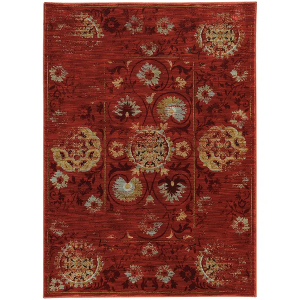 Oriental Weavers Sedona 6386E 5&3x22 x 7&6x22 Red Area Rug