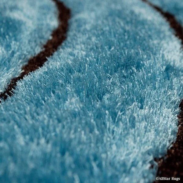 Allstar Sky Blue Modern 3D Formal Thick Striped Rug - 5& x 7&