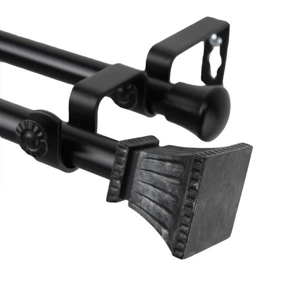 Rod Desyne Trumpet Double Curtain Rod, Black
