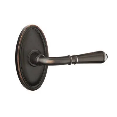 Emtek 8220TUS10BLH Privacy Turino Lever with Oval Rose Finish: Oil Rubbed Bronze - Handle Orientation: Left