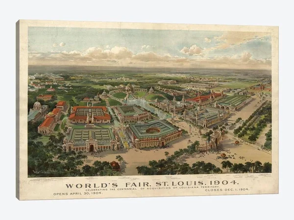 Vintage Apple Collection Canvas Prints - St. Louis World&s Fair - 1904 ( Maps > Antique Maps art)