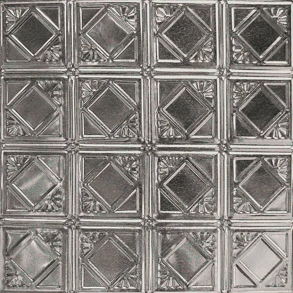 American Tin Ceilings Pattern #19 in Stainless Steel 2 ft. x 2 ft. Nail Up Tin Ceiling Tile (20 Sq. ft./Case)