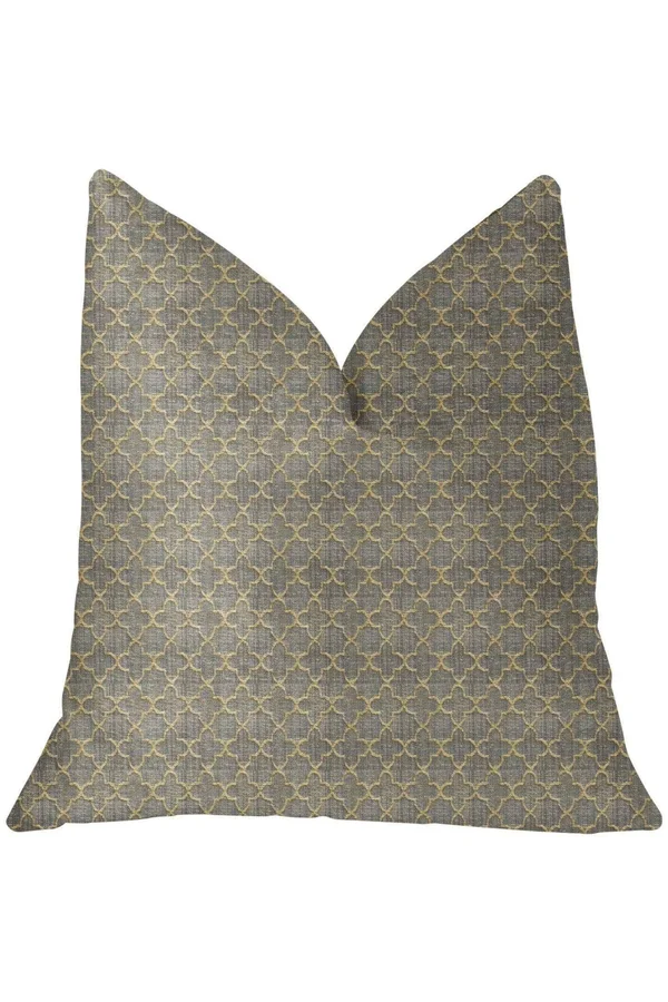 Plutus Golden Clove Blue and Beige Luxury Throw Pillow 20x22L x36x22W