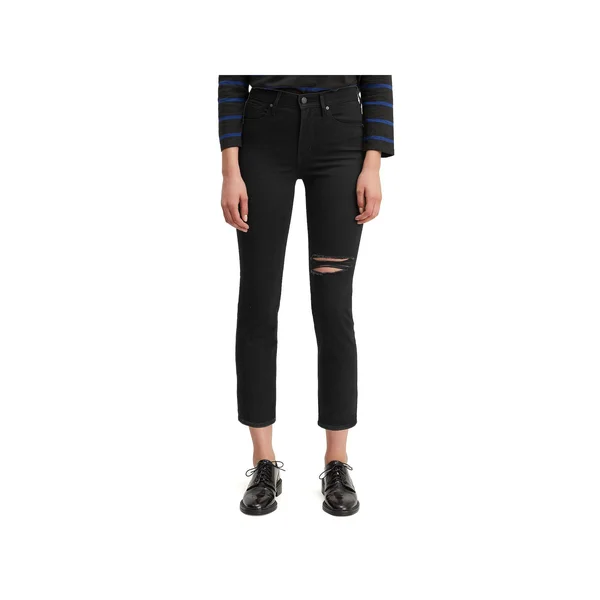 Levi&s 724 High Rise Straight Cropped Women's Jeans - Soft Black 28