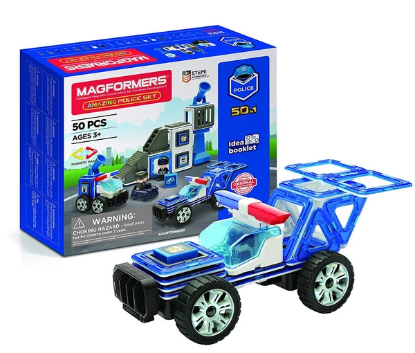 Magformers 717002 Magnetic Construction Toy, White, Blue, Grey
