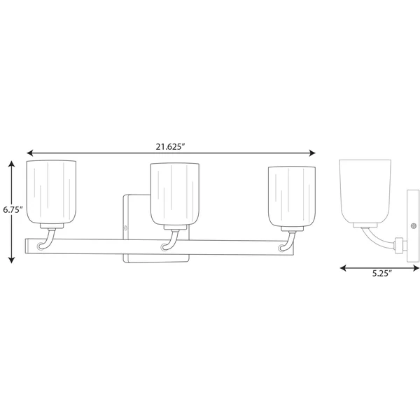 Progress Lighting Moore Collection Black Three-Light Bath (P300282-031)