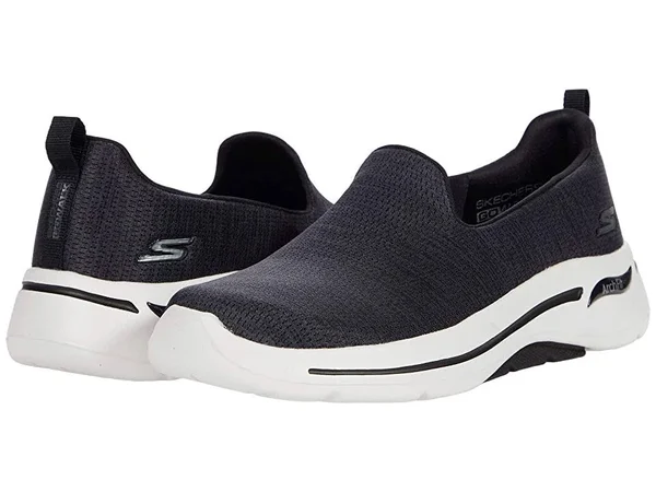 Skechers Women's GOwalk Arch Fit - Unlimited Time Walking Shoes - Black/White, 11.0