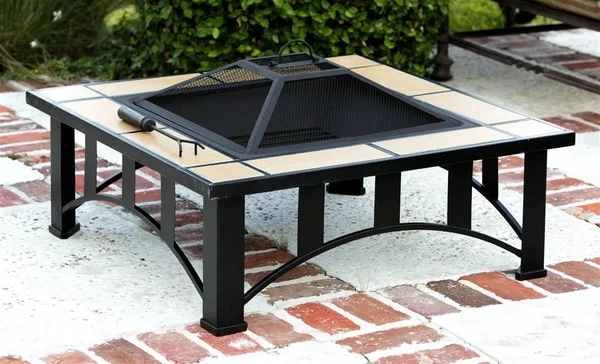 Fire Sense Tuscan Tile Mission Style Square Fire Pit
