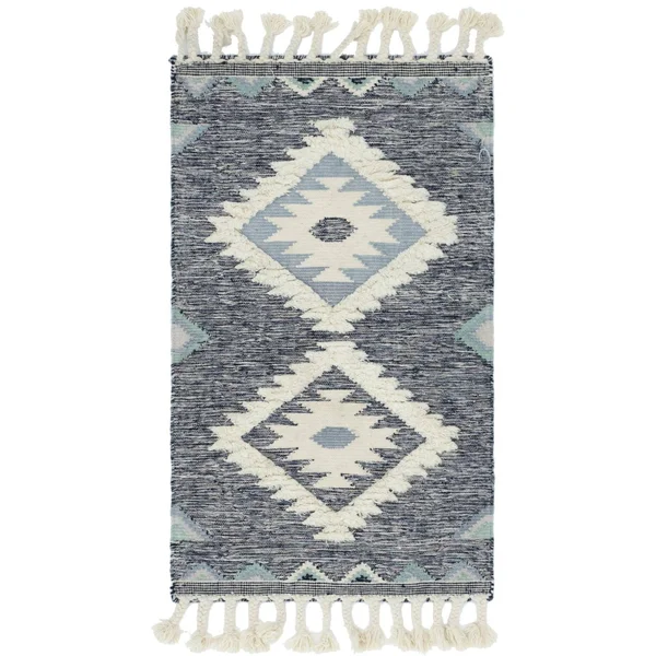 3&3x22x5& Mesa Rug Navy Blue/Ivory - Unique Loom
