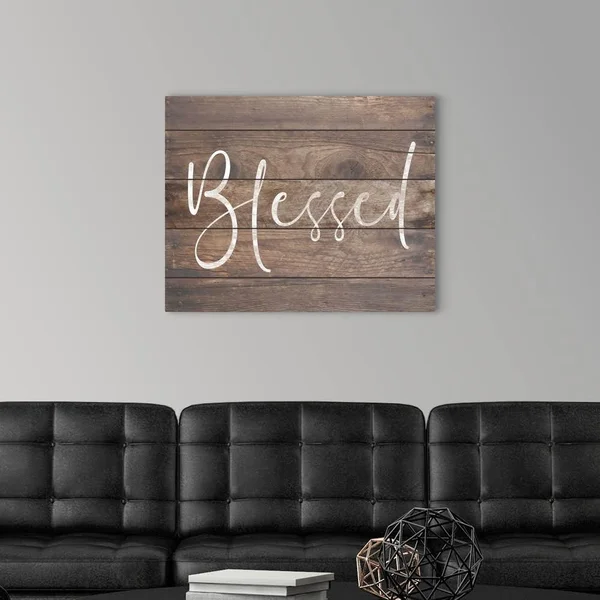 Family Quotes - Blessed Wood - Canvas Wall Art, 30x24, Great Big Canvas