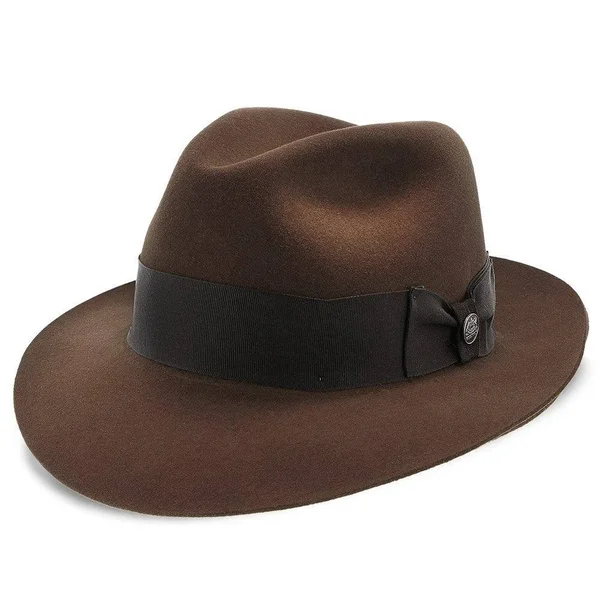 Stetson Temple Fur Felt Fedora Hat, Size: 7, Black