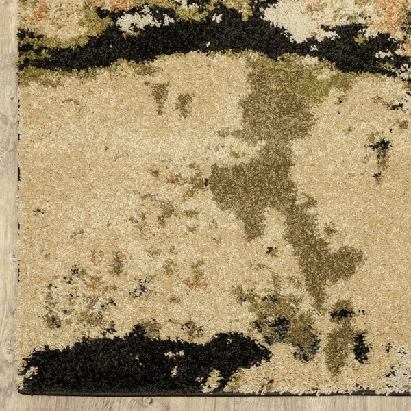 Oriental Weavers Kendall 4928X Beige/ Charcoal Area Rug 7&10x22 x 10&10x22