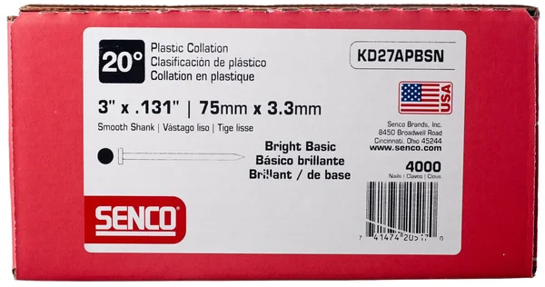Senco Kd27apbsn 3 inch 20 Angled Strip Full Round Head Smooth Shank Plastic Collated Bright Basic Nails 4000 Count