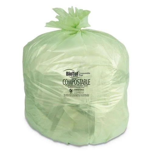 Biotuf Compostable Can Liners - 64 gal, 0.8 mil, 47x22 x 60