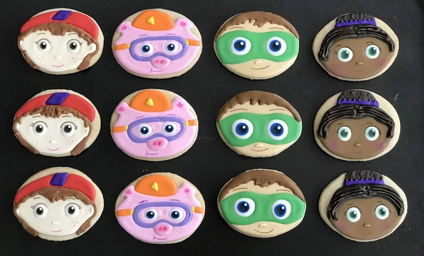 Supr Why X12 Kid Readers Inspired Sugar Cookies - Pig - Dress Up - Red Hood -Princess Birthday Party - PreK - Readers - Princess