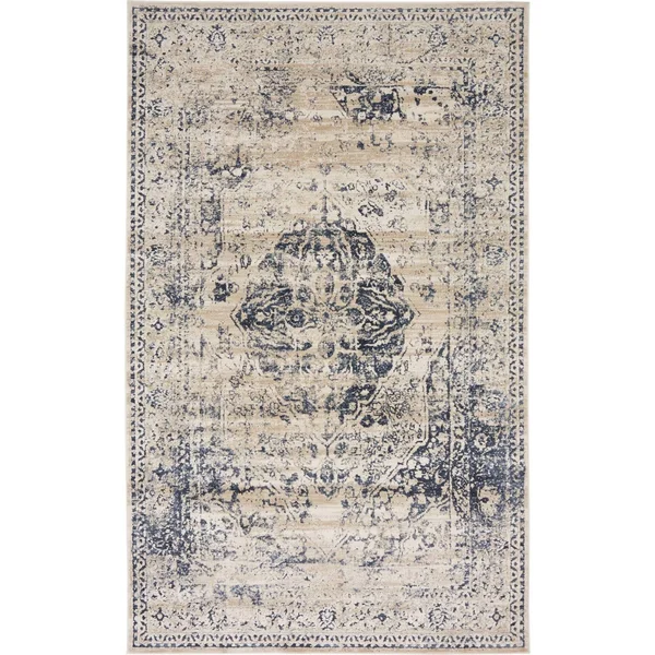 Unique Loom Hoover Chateau Area Rug - 5& x 8& Dark Blue