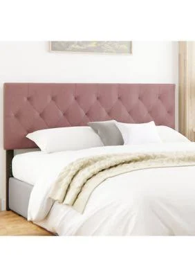 Lucid Dream Collection Diamond Tufted Mid Rise Velvet Headboard - Rose - King/California King