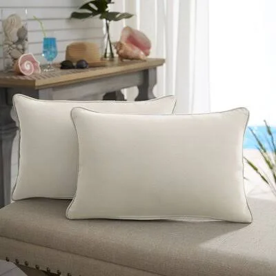 Kiel Indoor/Outdoor Lumbar Pillow Wade Logan Color: Ivory, Size: 16x22 x 26x22