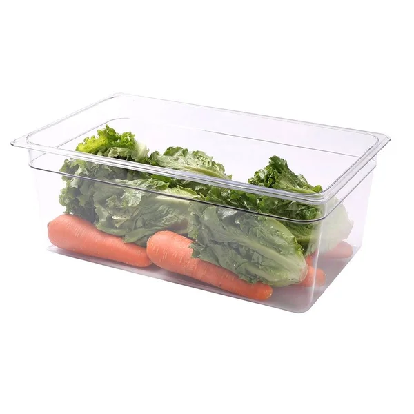 Met Lux Full Size Food Storage Containers, 1 8 inch Deep Proofing Boxes - Rectangle, Graduated Measurements, Clear Plastic Food