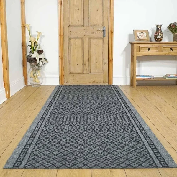 runrug USA Conga Gray Hallway Carpet Rug Runner Length: 11.7m - Width