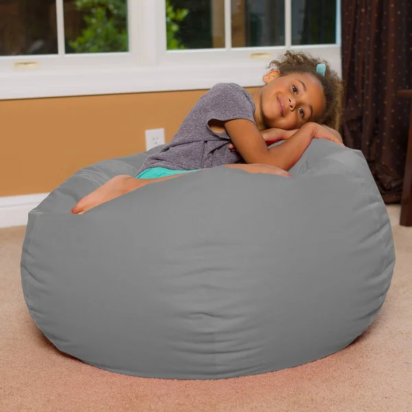 Posh Creations Bean Bag Chair for Kids - Teens, and Adults Includes Removable and Machine Washable COVER, 48in - X-Large, Solid R