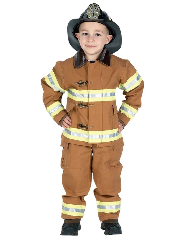Aeromax Toys Fire Fighter Cotton Suit - Brown, L