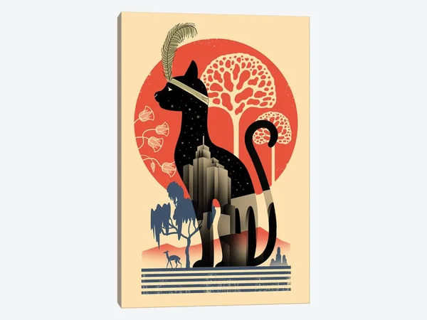 Vincent Trinidad Canvas Wall Decor Prints - Cat Deco ( Animal Art > Cats art)