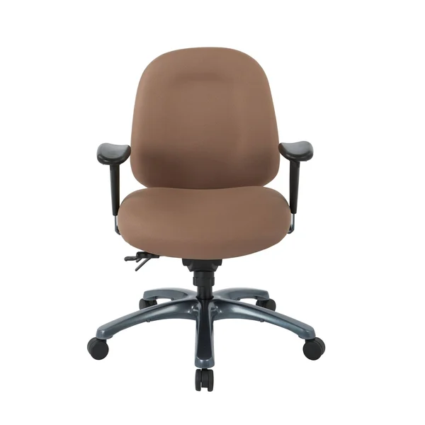 Multi-Function Mid-Office Chair with Seat Slider and Titanium Finish Base - Shale