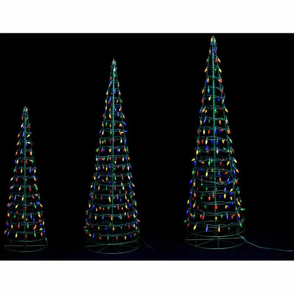 Aurio Lighting LED Bulb Cone Christmas Tree Set - 3 Piece