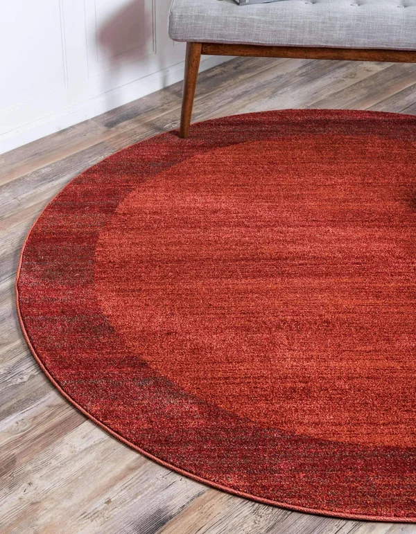 Unique Loom Del Mar Abigail Terracotta 8& 0 x 8& 0 Round Rug