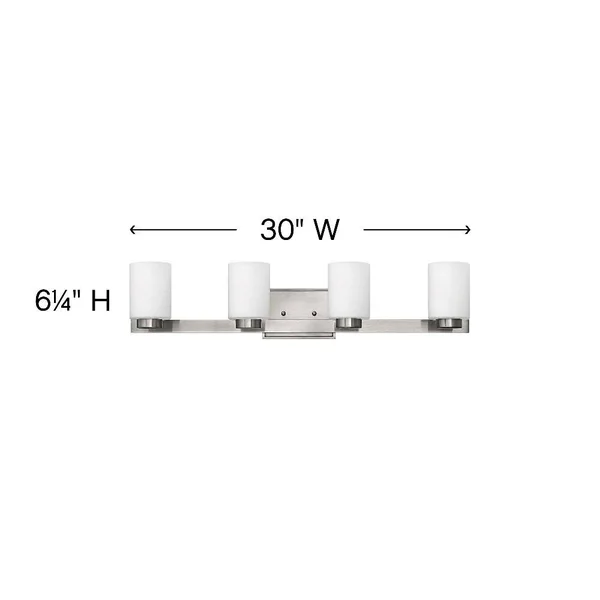 Hinkley Lighting Miley 4 Light Bath, Brushed Nickel/Clear - 5054BN-CL