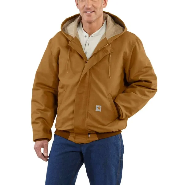 Carhartt Men's Flame Resistant Canvas Active Jacket, Brown, Medium