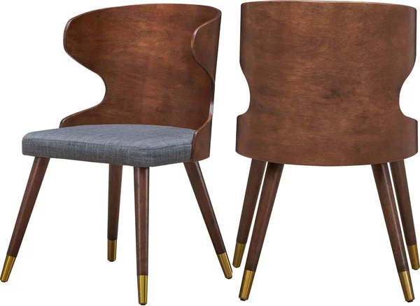 Meridian Furniture Sherwood Gray Linen Fabric Dining Chair (Set of 2)