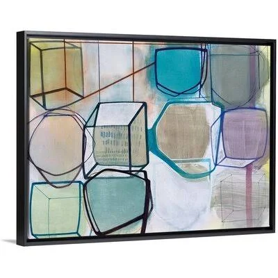 Paper Abstract 3 by Naomi Taitz Duffy - Painting Print on Canvas Wrought Studio Format: Black Floater Framed Canvas, Size: 32x22