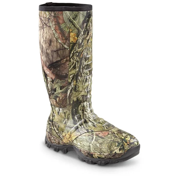 Steel Toe Rubber Boots: Guide Gear Men's Wood Creek Hunting Boots - Size: 7D, Mossy Oak Break-Up Country, Size 7D