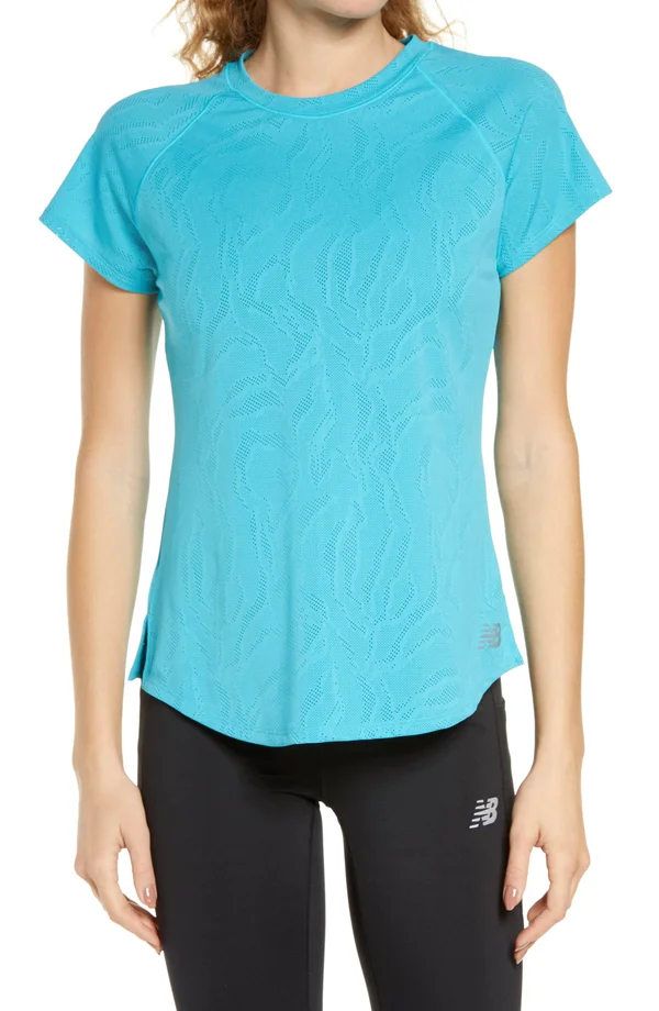 New Balance Q Speed Fuel Jacquard T-Shirt - Blue - XX-Large