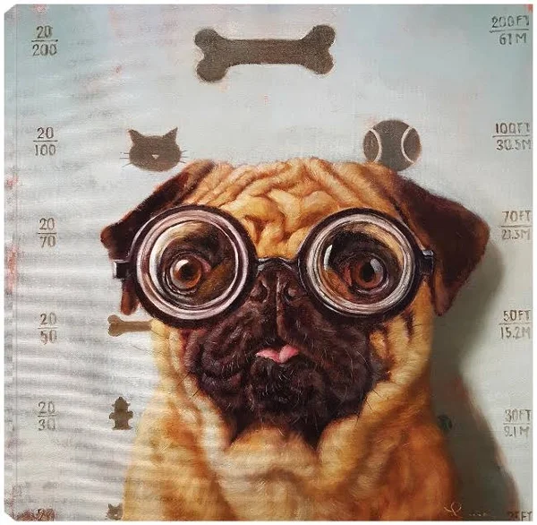 Canine Eye Exam Canvas Print by Lucia Heffernan 22X22 Fineartcanvas
