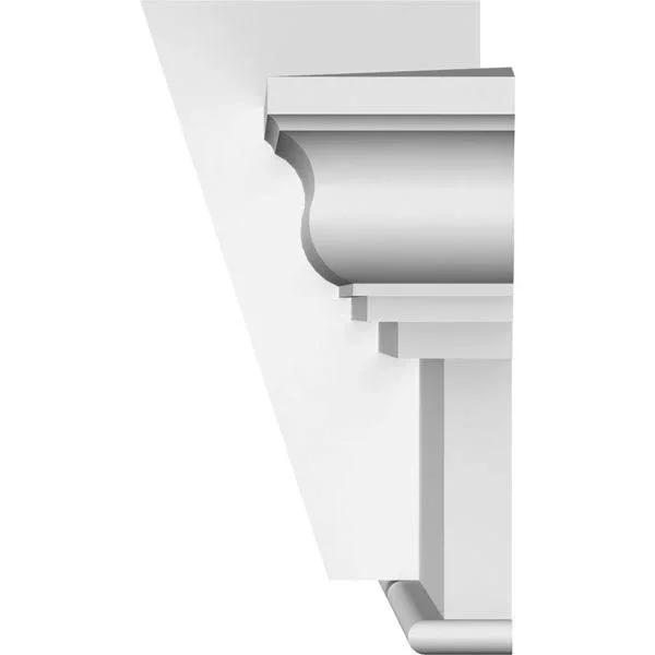 Ekena Millwork CRH12X176KF 176x22 Bottom Width x 184 1/2x22 Top Width x 12x22H x 1 1/4x22P Craftsman Crosshead w/ Flat Keystone