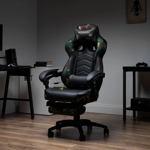 Respawn 110 Racing Style Gaming Chair, Reclining Ergonomic Chair with Footrest Forest Camo