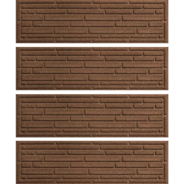 Aqua Shield Broken Brick 8.5 in. x 30 in. Stair Treads (Set of 4) Medium Gray