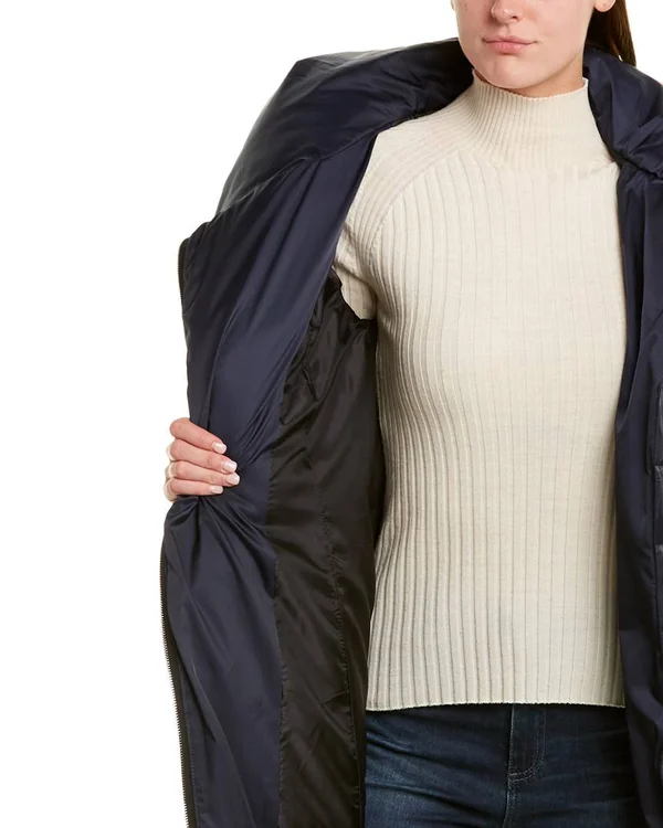 Tahari Zipped Long Down Coat