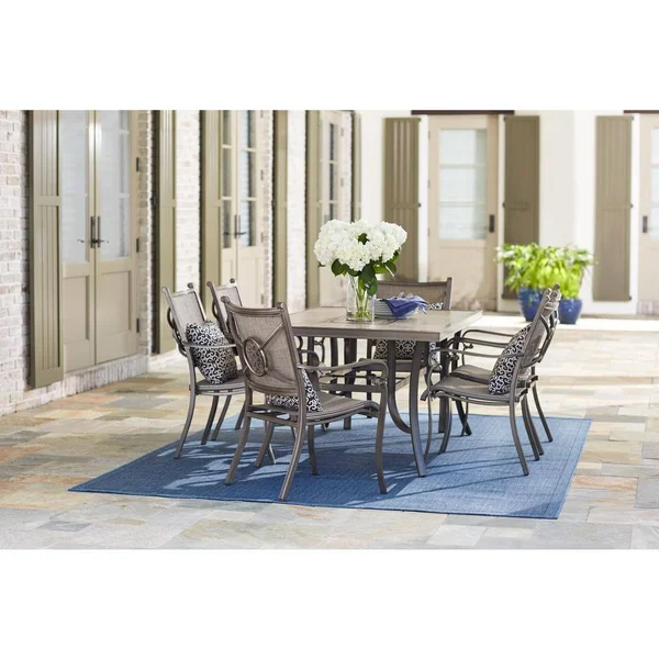 Home Decorators Collection Wilshire Estates 7-Piece Aluminum Sunbrella Sling Outdoor Dining Set